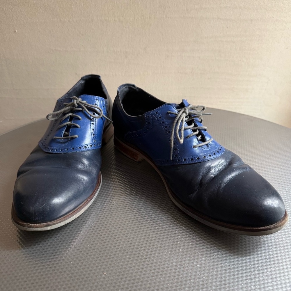 Cole Haan navy and blue lace-up dress shoes - Picture 3 of 8